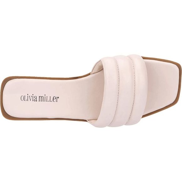 Olivia Miller Women’s Fashion Ladies Shoes PU Leather Quilted Puff Wide Strap 10 - Picture 3 of 3